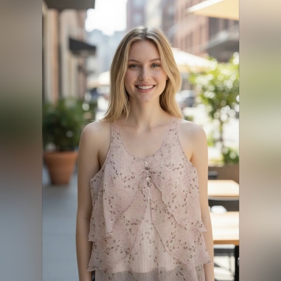 ELLA MOSS Silk and Cotton Blend Top. Size S - Picture 1 of 8